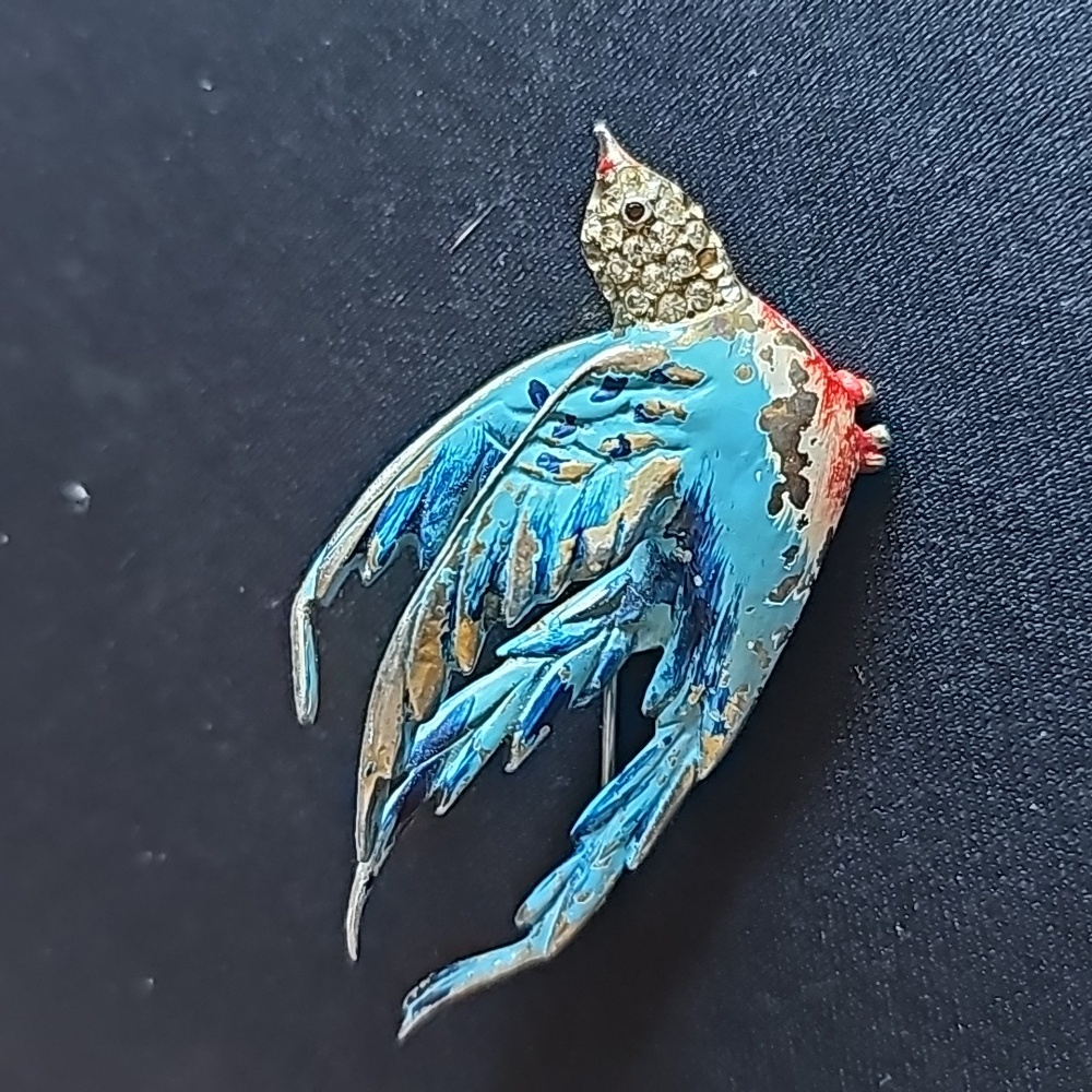 Vintage bluebird brooch